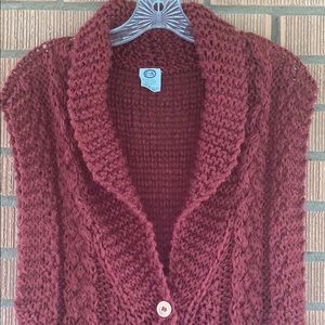 C&A MAROON CARDIGAN SWEATER